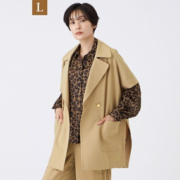 【L】【防しわ】【イージーケア】【マシンウォッシャブル】オータムタンブラーポンチョジレ／エヴェッ..