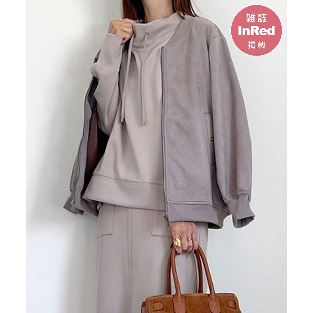 【雑誌InRed11月号掲載】フェイクスエードブルゾン／イッカ（ikka）