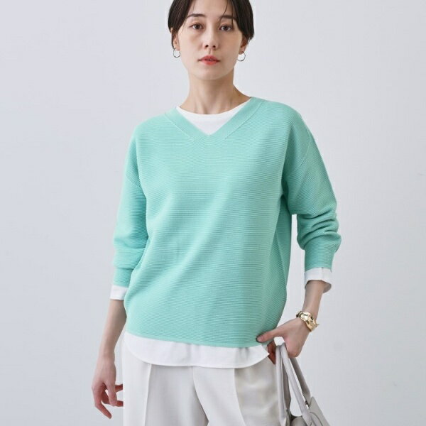 【洗える／無縫製】パフスリーブニット／インディヴィ（INDIVI）