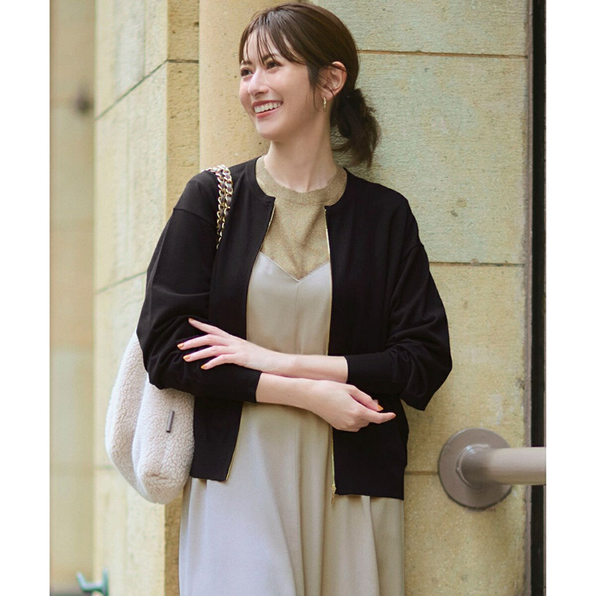 【洗える】オータムシャイニー ニット ブルゾン／23区（23KU）のサムネイル