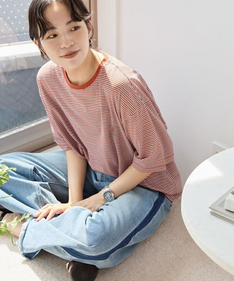 シアーレトロボーダー半袖プルオーバー／アメリカンホリック（AMERICAN HOLIC）