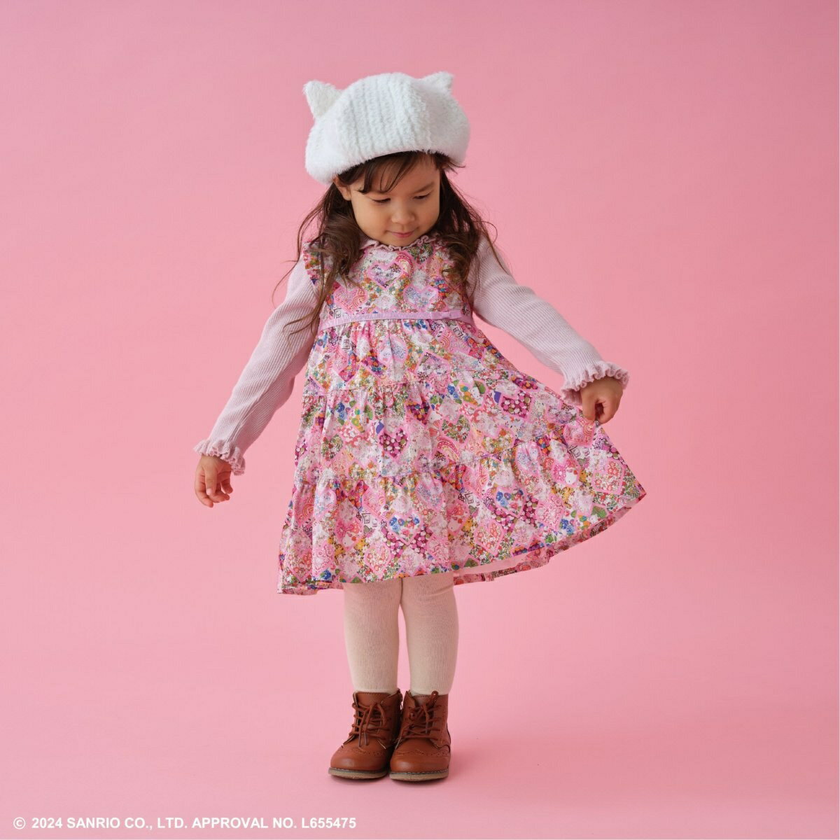 【ハローキティ】パッチワークハーツワンピース／センスオブワンダー（sense of wonder）