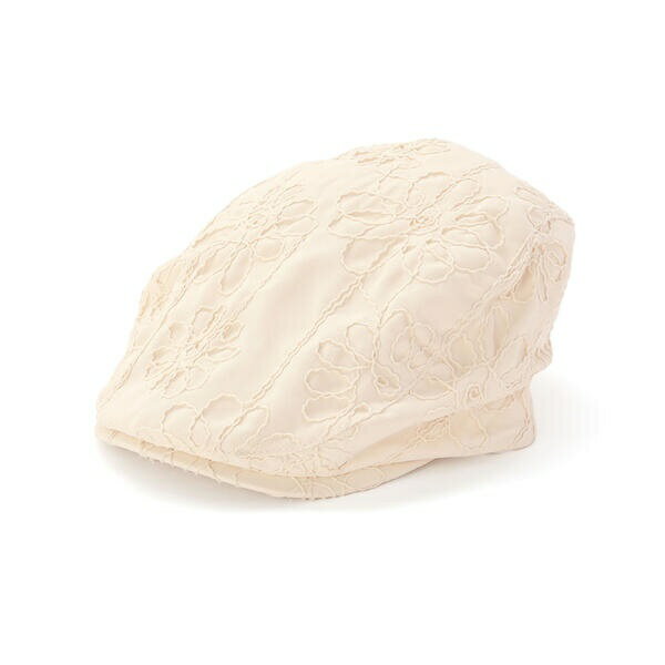 ドットチェックストライプ花刺しゅうハンチング帽／ネクシック（nexchic）