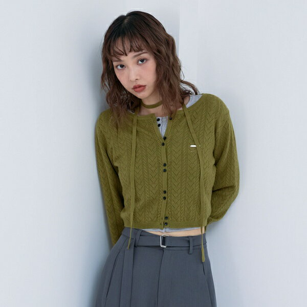 チョーカー付ハリヌキニットカーディガン／アルシーヴ（archives）