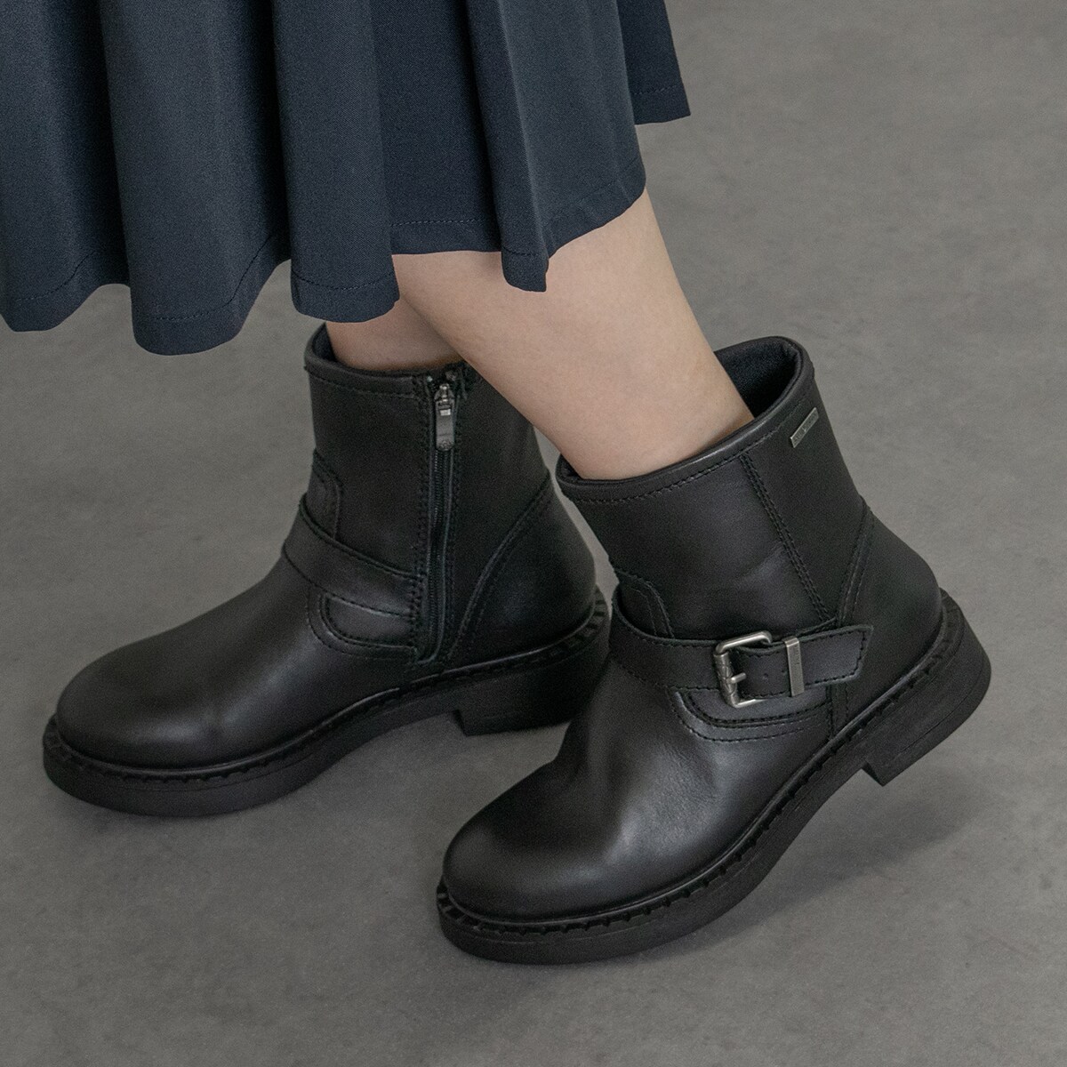 bussola◆4cmヒール◆晴雨兼用アイスグリップベルテッドブーツ／ブソラ（bussola）