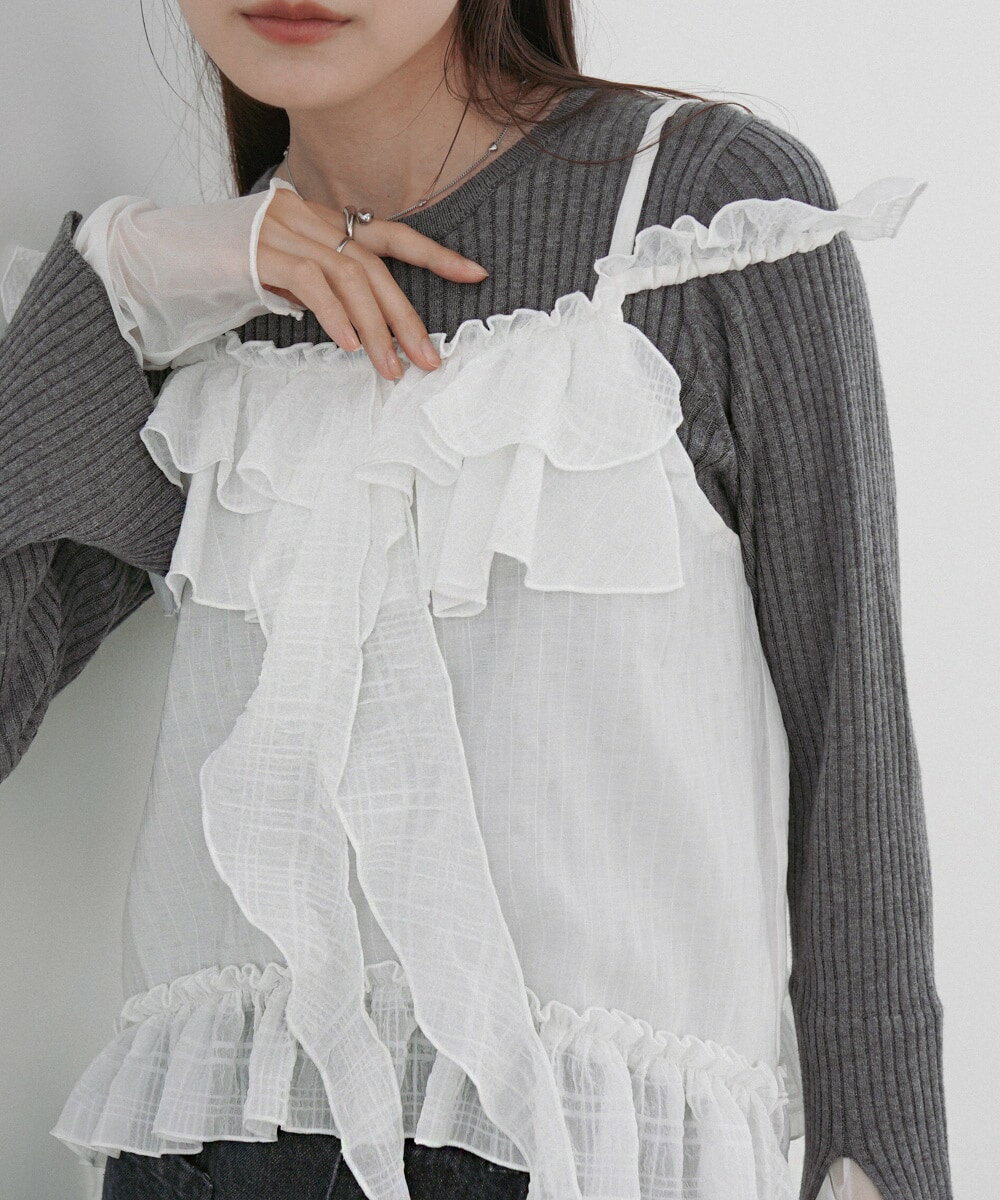 ラッフルフリルキャミソール／バブ（Bab）