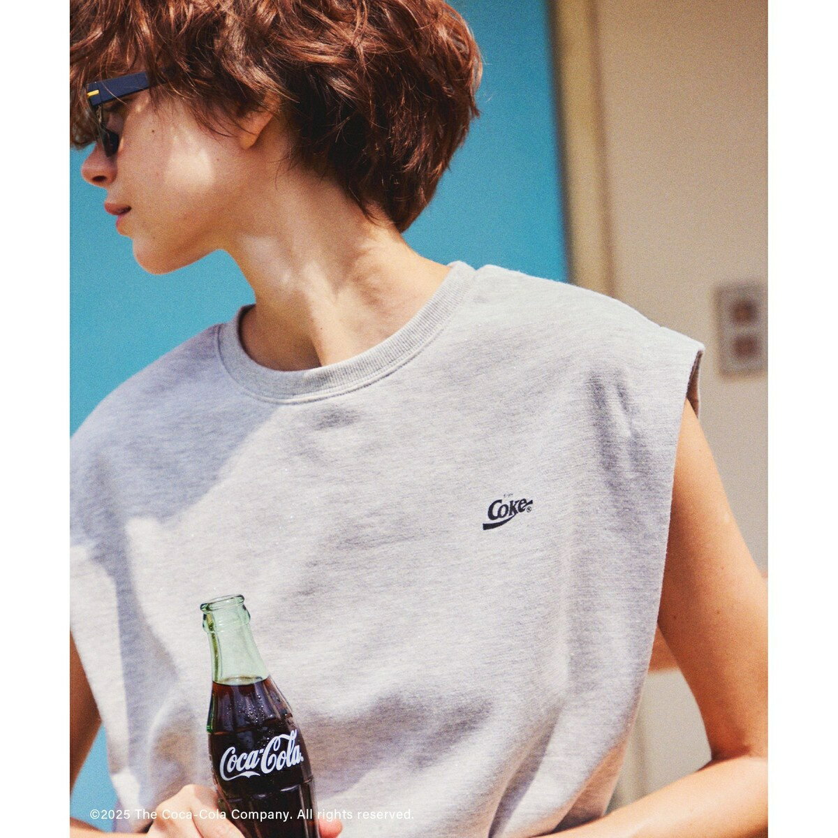 【Coca-Cola】【汗染み加工・セットアップ対応】ラメ入りミニ裏毛フレンチスリーブTシャツ／ロペピクニック（ROPE' PICNIC）のサムネイル