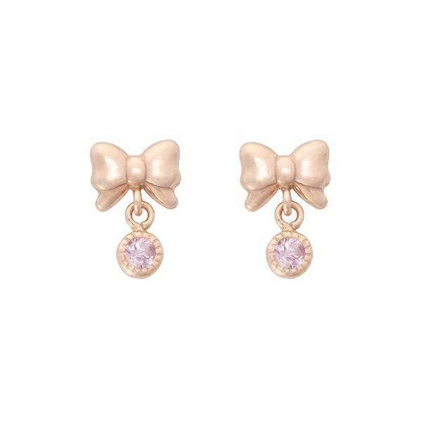 K10 PG リボンピアス≪9月 誕生石≫／サマンサティアラ（samantha tiara）