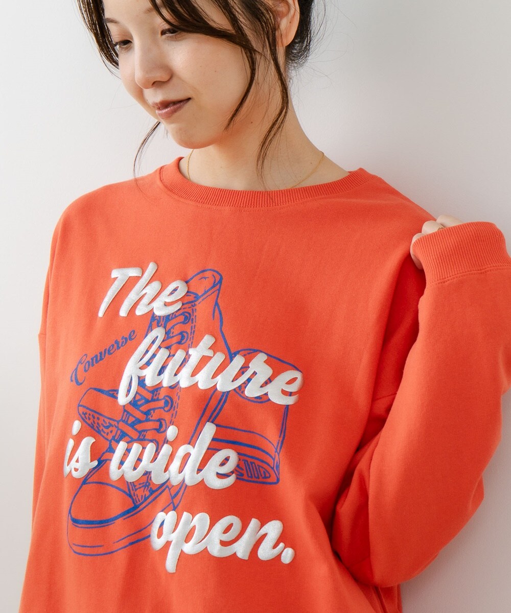 【CONVERSE】ミニ裏毛 シューズ柄 スウェット トレーナー／コンバース（Converse）