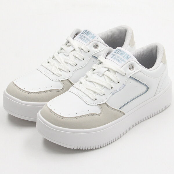 エドウイン 軽量 ボリュームソール かわいい シンプル コート スニーカー EDW-4375／エドウィン（EDWIN）