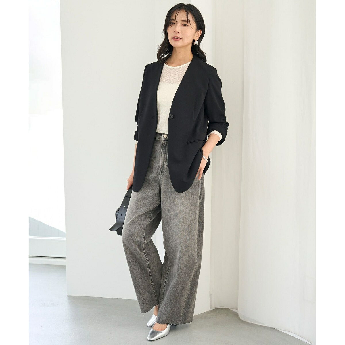 Nylon, Rayon, Polyester - 【UNFILO DENIM】撥水ストレッチ バレルレッグデニム／アンフィーロ（UNFILO）