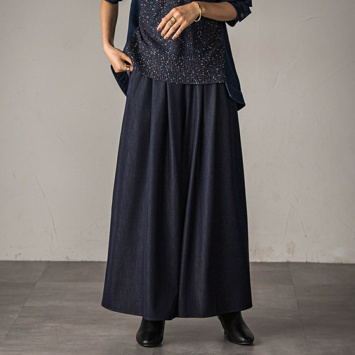 【新色追加】フレアヘムキュロットパンツ≪洗濯機で洗える≫／メイソングレイ（MAYSON GREY）