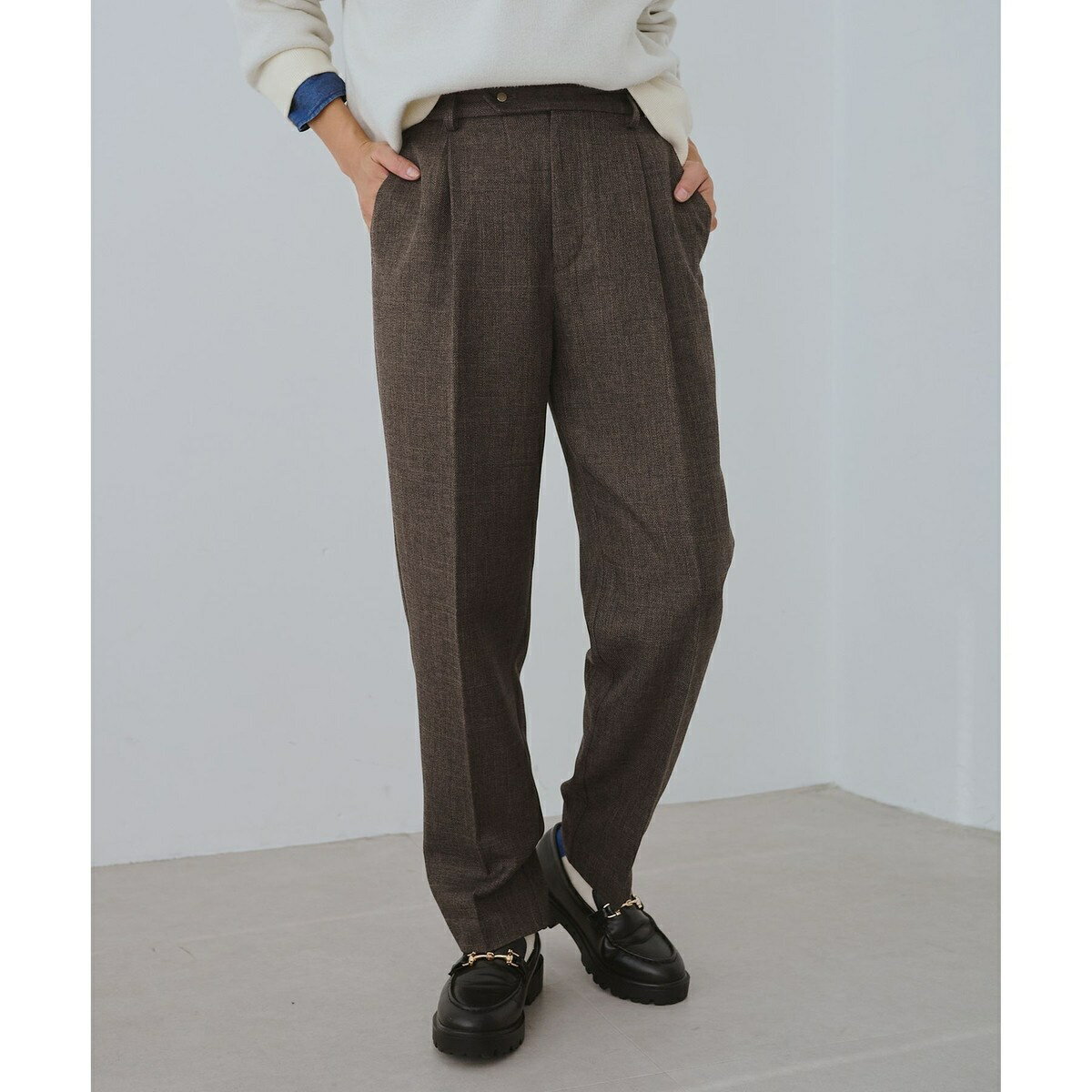 スリートーンツイードテーパードパンツ/セットアップ対応／ロペピクニック（ROPE' PICNIC）