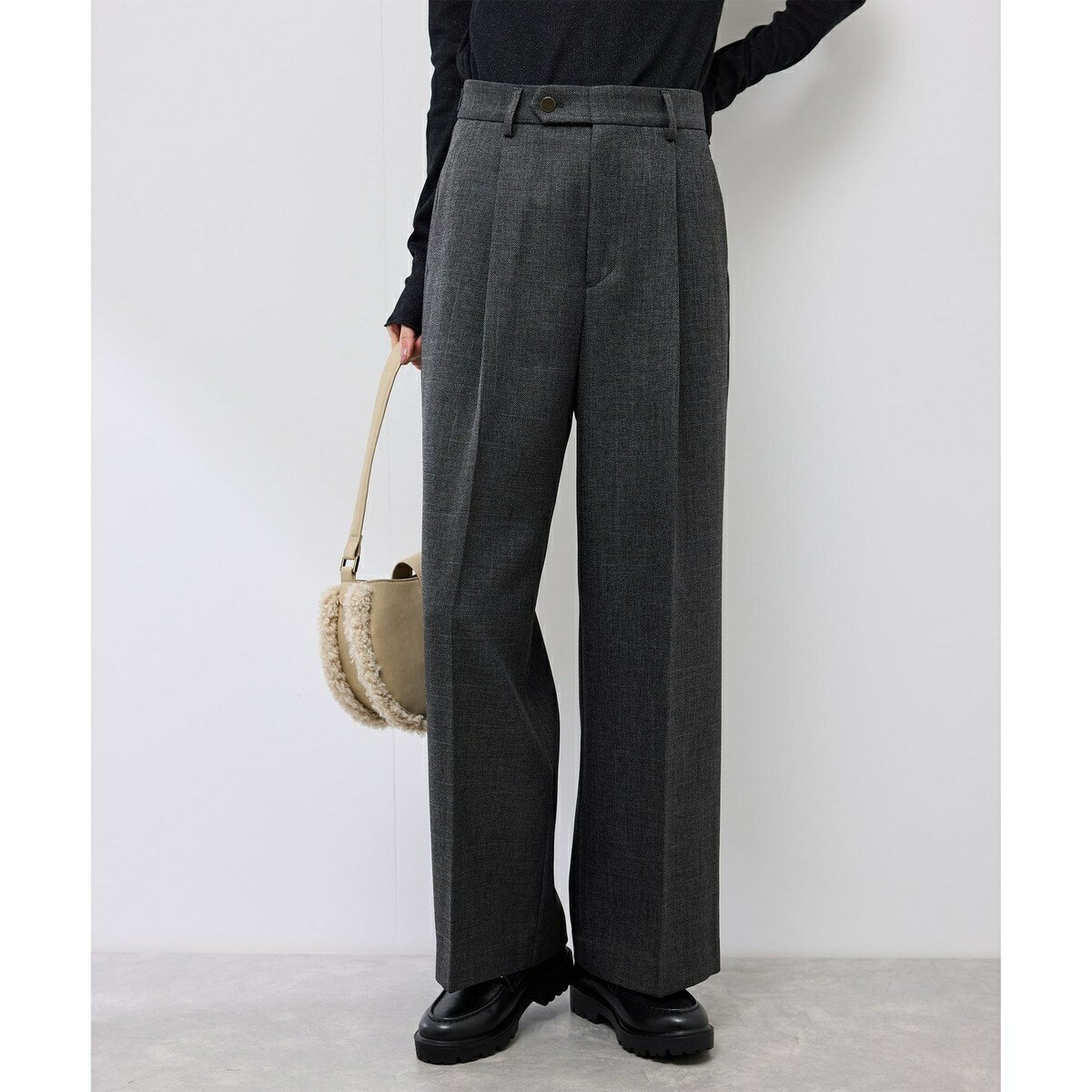 スリートーンツイードワイドパンツ/セットアップ対応／ロペピクニック（ROPE' PICNIC）