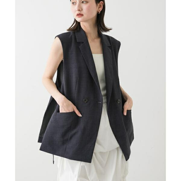 『UR TECH DRYLUXE』リネンライクサイドベルトジレ／センスオブプレイスバイアーバンリサーチ（SENSE OF PLACE）