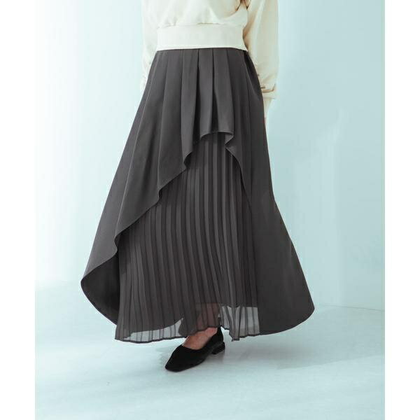 シアープリーツレイヤードスカート／センスオブプレイスバイアーバンリサーチ（SENSE OF PLACE）
