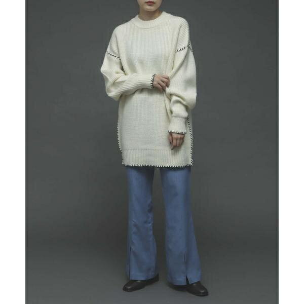 『TALLサイズあり』ウールライクセンターシームキックフレアパンツ／センスオブプレイスバイアーバンリサーチ（SENSE OF PLACE）