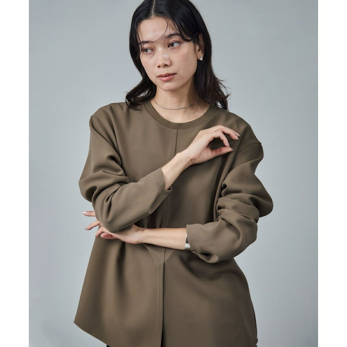 ダブルクロスロングTシャツブラウス / セットアップ対応／サロン アダム エ ロペ（SALON adam et rope' ）