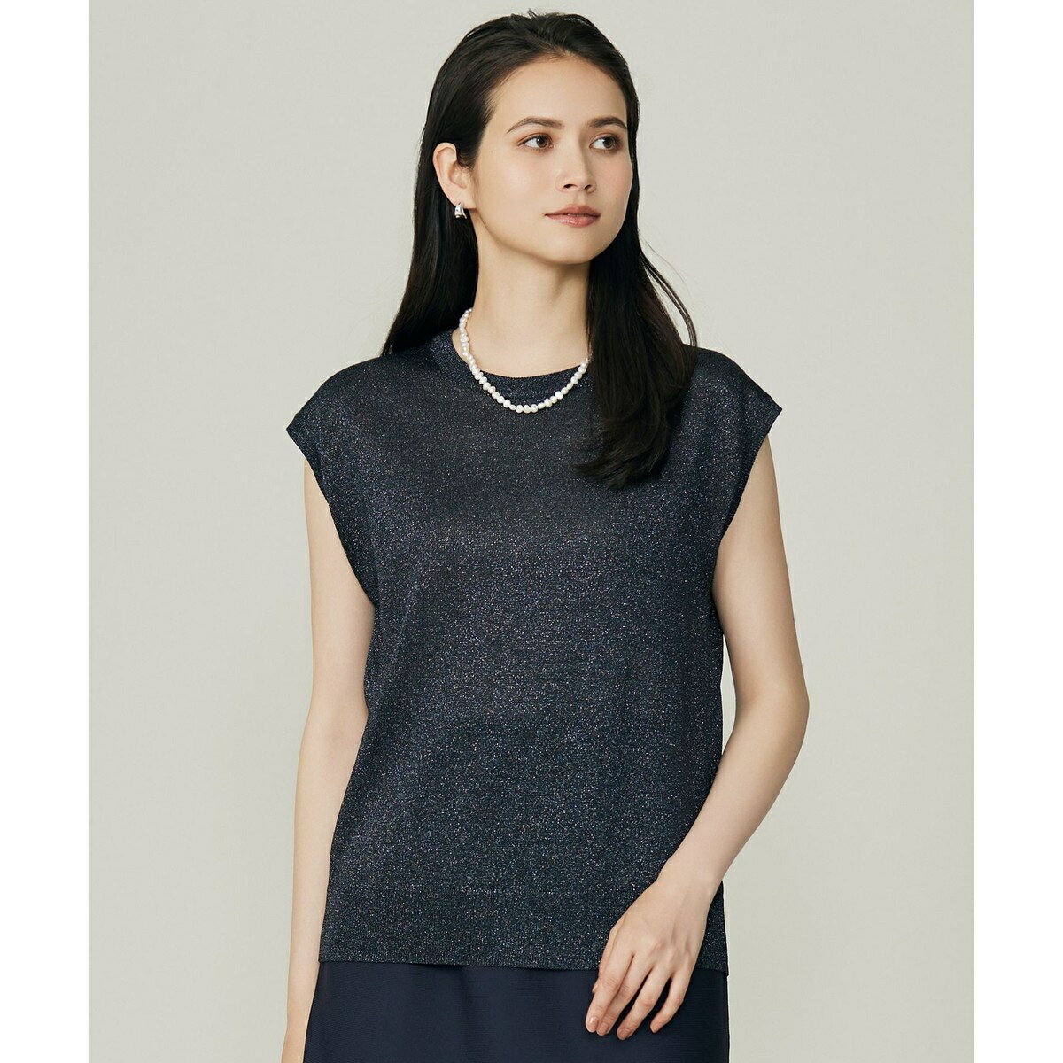 【カタログ掲載】カラーミックスラメスリーブレス ニット／自由区（JIYU-KU）