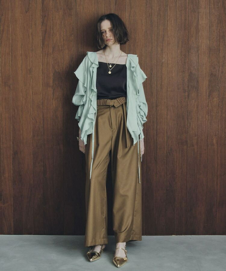 ベルト付き2wayタックワイドパンツ／イェッカ ヴェッカ（YECCA VECCA）