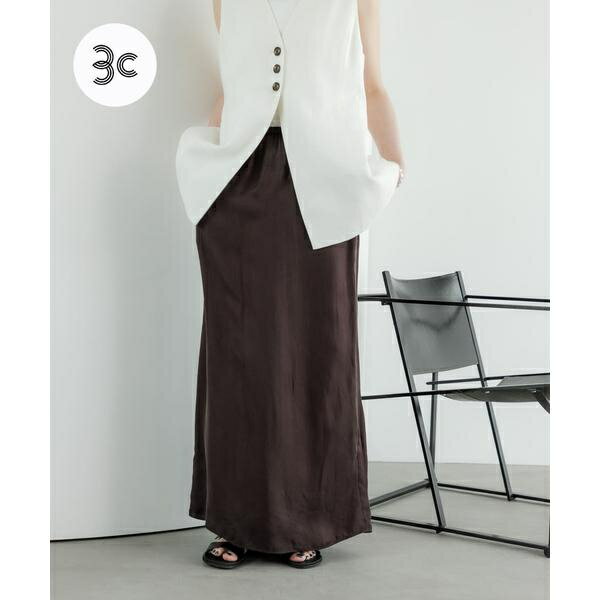 『2サイズ展開』キュプラサテンストレートスカート／アーバンリサーチ（URBAN RESEARCH）