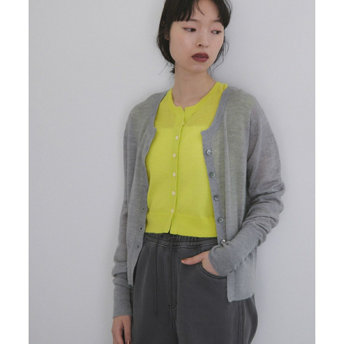 モヘアミックスセットニットカーディガン／アダムエロペ（ADAM ET ROPE'）