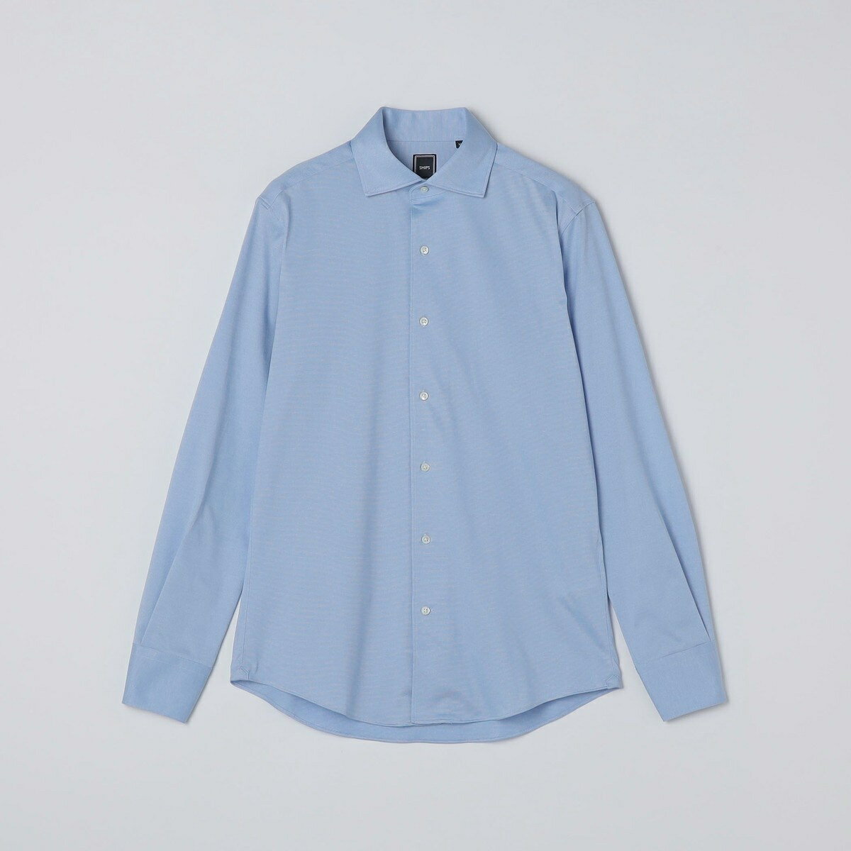 SHIPS: ジャージー サックス ソリッド ワンピースカラー シャツ／シップス（SHIPS）