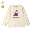 くま・ぞうプリント長袖Tシャツ/ムージョンジョン(moujonjon)