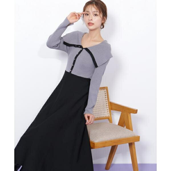 ビッグカラーニットワンピース／ジル バイ ジル スチュアート（JILL by JILL STUART）のサムネイル