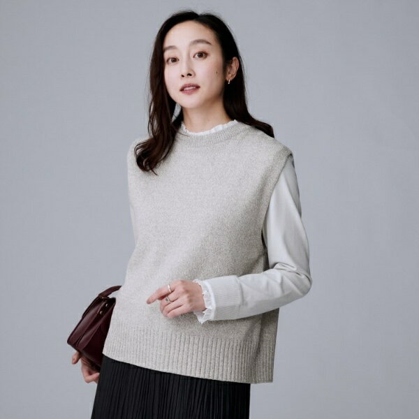 【重ね着レイヤードに】杢調ニットベスト／アンタイトル（UNTITLED）