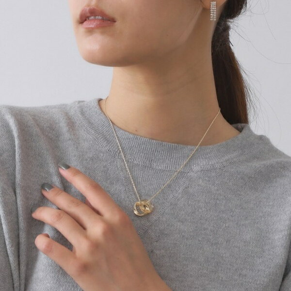 メタル×クリアダブルリングネックレス／オペークドットクリップ（OPAQUE.CLIP）