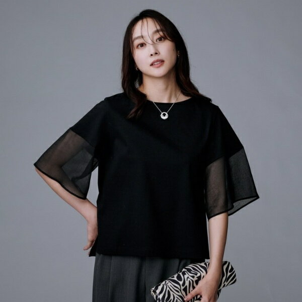 【一枚で着映える五分袖】シアースリーブ プルオーバー／アンタイトル（UNTITLED）