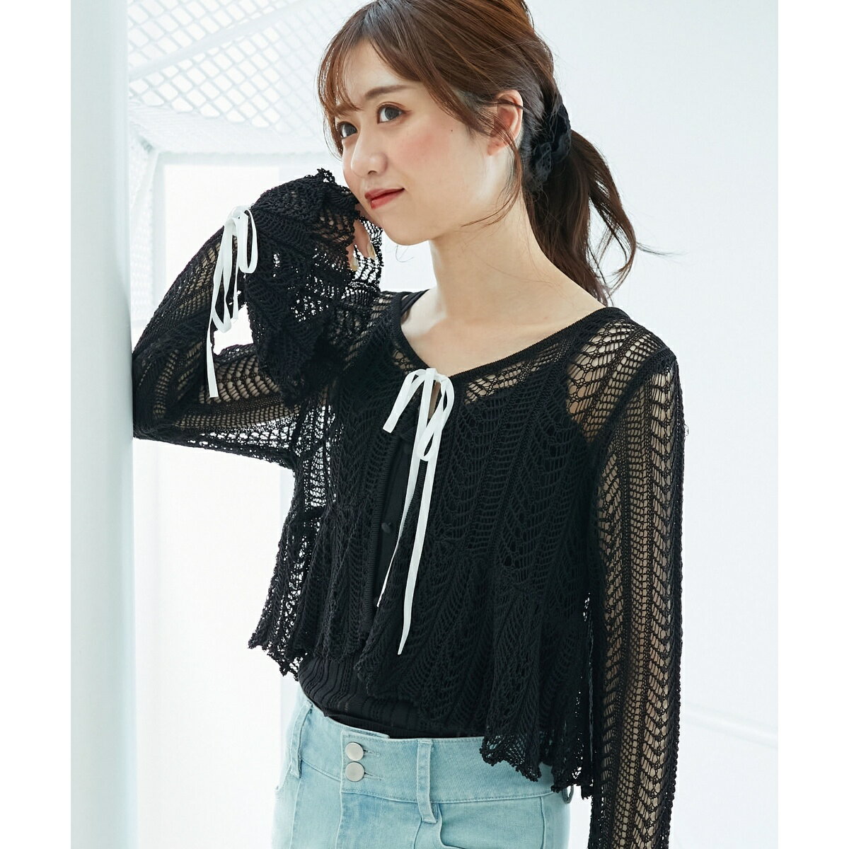 キャミセットレーシー長袖カーデ／マジェスティックレゴン（MAJESTIC LEGON）