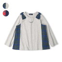 チェック切替長袖Tシャツ/ムージョンジョン(moujonjon)