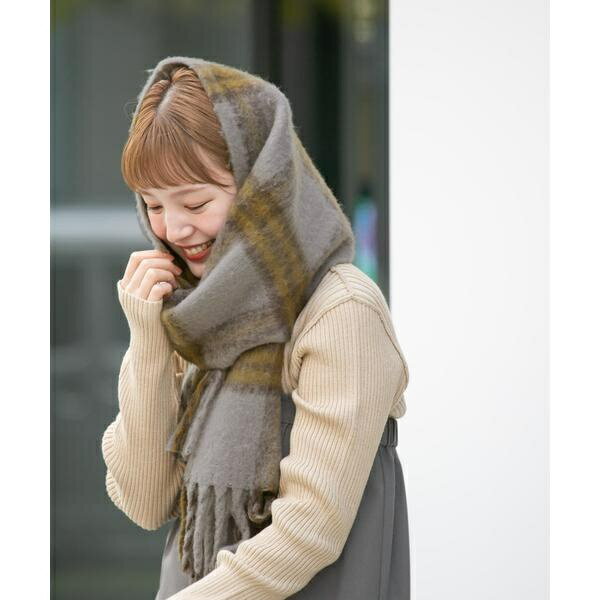 BIGフリンジチェックストール／KBF（KBF）