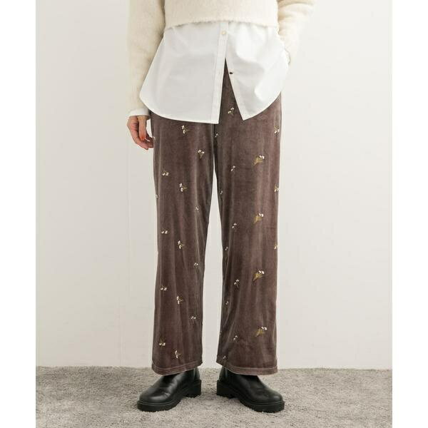 刺繍ベロアイージーパンツ／アーバンリサーチ ドアーズ（URBAN RESEARCH DOORS）