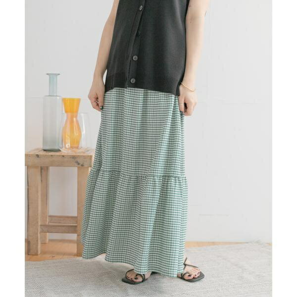 チェックキリカエスカート／アイテムズ アーバンリサーチ（ITEMS URBAN RESEARCH）