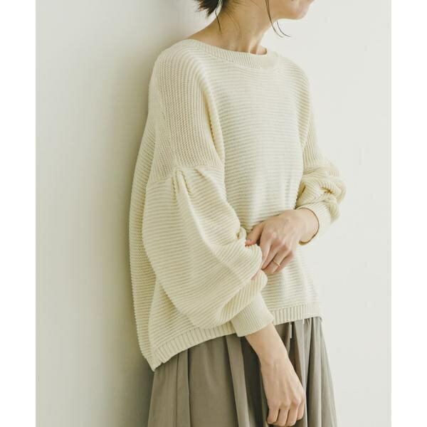 ガーターボリュームスリーブニット／アイテムズ アーバンリサーチ（ITEMS URBAN RESEARCH）