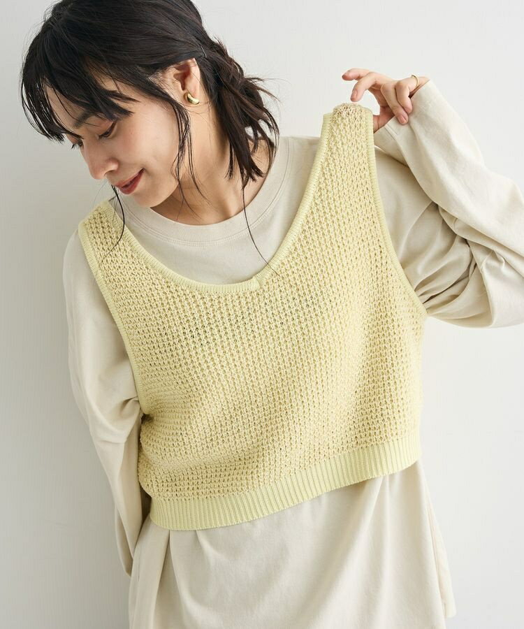 ワッフル編みニットベスト／クラフトスタンダードブティック（CRAFT STANDARD BOUTIQUE）