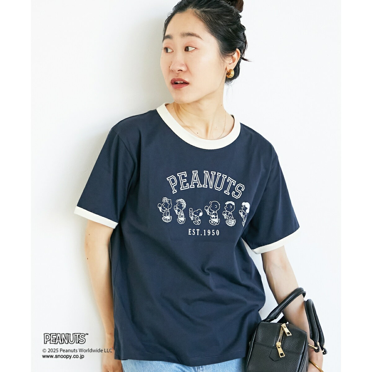 【PEANUTS】リンガーTシャツ／ルクールブラン（le.coeur blanc）