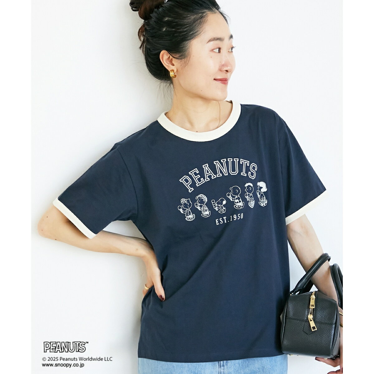 【PEANUTS】リンガーTシャツ／ルクールブラン（le.coeur blanc）