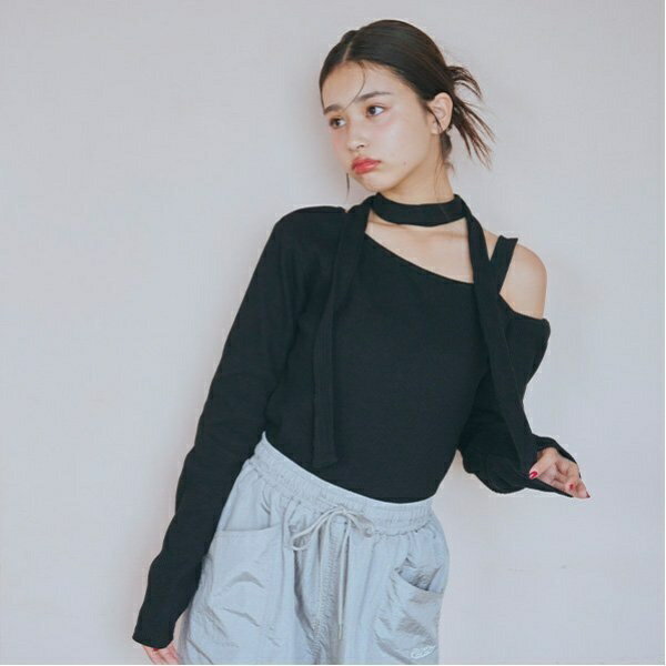 【DHOLIC】ボウタイつき長Tシャツ/ラブト...の紹介画像2