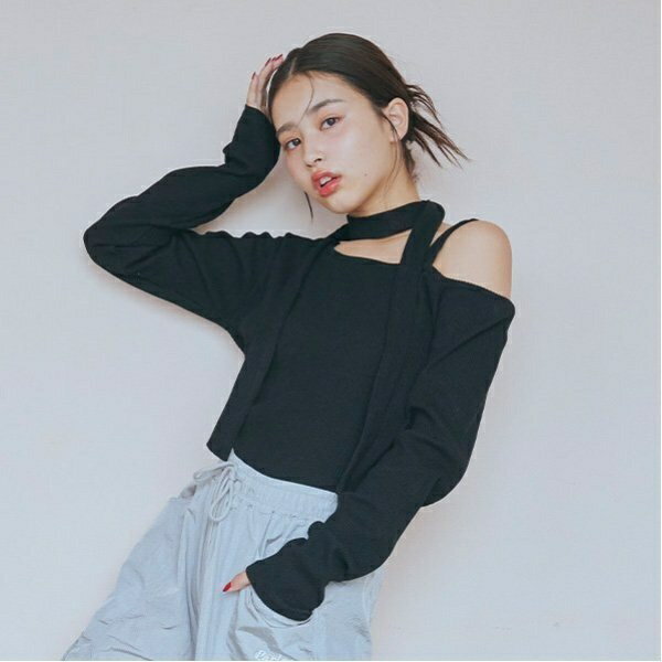 【DHOLIC】ボウタイつき長Tシャツ/ラブト...の紹介画像3