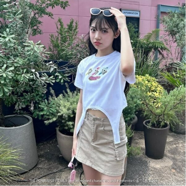 【The Powerpuff Girls】ガーターTシャツ（接触冷感）／バイラビット（by LOVEiT）
