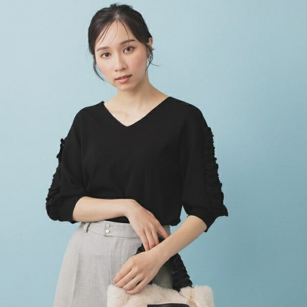 ラップフリルVネックニット【洗濯機洗い可／接触冷感／UVケア】／インデックス（index） 0101marui-13009495 丸井(マルイ)楽天市場店 サンプル画像2