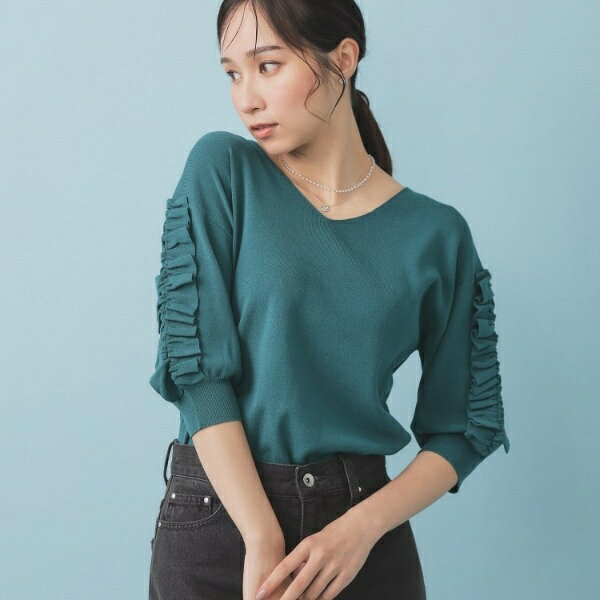 ラップフリルVネックニット【洗濯機洗い可／接触冷感／UVケア】／インデックス（index） 0101marui-13009495 丸井(マルイ)楽天市場店 サンプル画像3