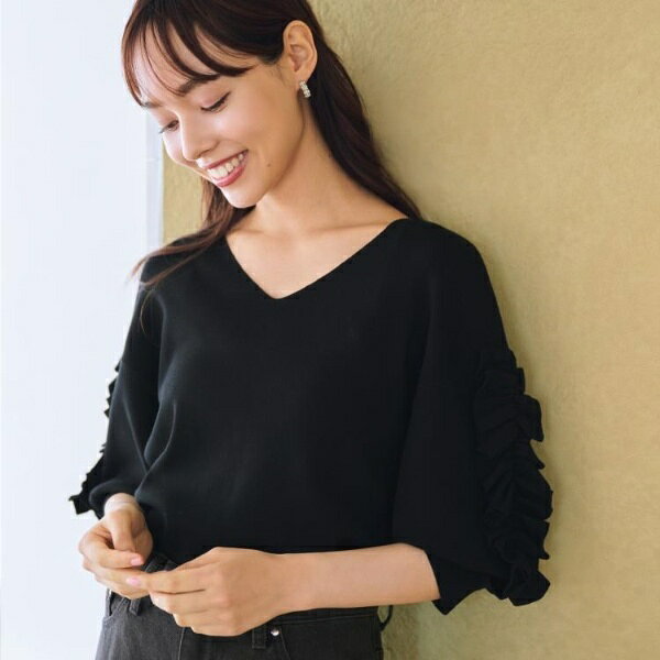 ラップフリルVネックニット【洗濯機洗い可／接触冷感／UVケア】／インデックス（index） 0101marui-13009495 丸井(マルイ)楽天市場店 パッケージ画像