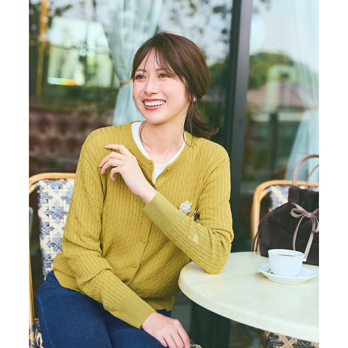 【UVカット・洗える】ケーブルニット カーディガン／エニィスィス（ANY SIS）のサムネイル