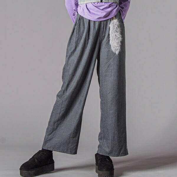 キーホルダー付きサテンライクワイドパンツ(130~160cm)／ジディ（ZIDDY）