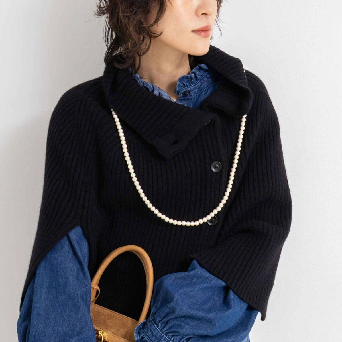 《手洗い可能》2WAYニットポンチョ／ノーリーズ（NOLLEY'S）